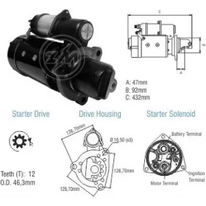 Motor De Arranque Caterpillar Ford Vw Caminhões (zm8045001)